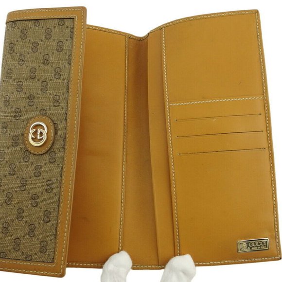 Authentic GUCCI wallet micro GG beige PVC �~ leather - Picture 7 of 9